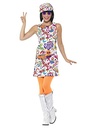 Costum, rochie și pălărie Smiffy's Ladies 60's Groovy Chick, mărime: UK 44-46, 44911