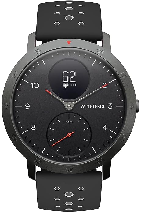 Withings Steel HR Sport - Ceas inteligent hibrid multisport, GPS conectat, ritm cardiac, nivel de fitness prin VO2max, urmărire a activității și a somnului, notificări