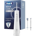 Irigator oral fără fir Oral-B AquaCare 6, 3 duze de schimb, agent de curățare interdentară, curățare delicată a dinților și gingii sănătoase, tehnologie Oxyjet, 3 moduri pentru îngrijirea dentară, cadou bărbat/femeie, alb/gri