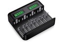 Panasonic eneloop SmartPlus 52055E40 Incarcator pentru 1-4 baterii AA/AAA NI-MH cu 4 indicatoare LED si 10 functii de securitate, Include baterii AA/Mignon, minim 2500 mAh, negru