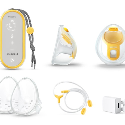 Pompă de sân fără mâini Medela Freestyle Pompă de sân duală electrică cu conexiune la aplicație