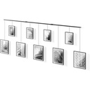 Ramă foto Umbra Exhibit Photo Collage - Set rame foto flexibile pentru montare orizontală și diagonală, pentru 5 fotografii, printuri artistice, poze, alamă mată, 10 x 15 și 13 x 18 cm, 5 rame