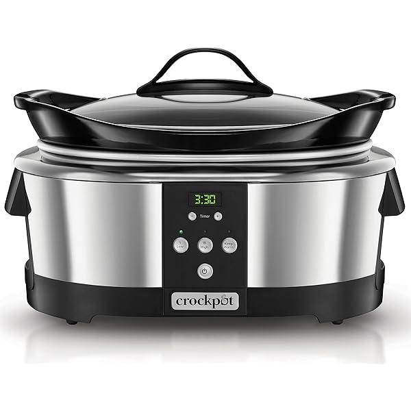 Crockpot, aragaz lent electronic | 5,7 L (5-6 persoane) | programabil cu cronometru digital de 20 de ore | Oțel inoxidabil [SCCPBPP605]