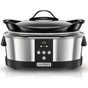Crockpot, aragaz lent electronic | 5,7 L (5-6 persoane) | programabil cu cronometru digital de 20 de ore | Oțel inoxidabil [SCCPBPP605]