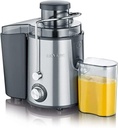 Storcator SEVERIN, storcator cu zgomot redus pentru sucuri de fructe si legume bogate in vitamine, storcator electric din inox, recipient colectare 500 ml, negru/otel inoxidabil ES 3566