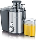 Storcator SEVERIN, storcator cu zgomot redus pentru sucuri de fructe si legume bogate in vitamine, storcator electric din inox, recipient colectare 500 ml, negru/otel inoxidabil ES 3566