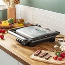Grătar de contact Tefal Inicio GC241D | Pâine electric grătar/sandwich | Grătar cu conținut scăzut de grăsimi | Panini, pâine prăjită, friptură, legume | Plăci pentru grătar antiaderente | 2000W | 36,3x10,8x33,2cm | Oțel inoxidabil/negru