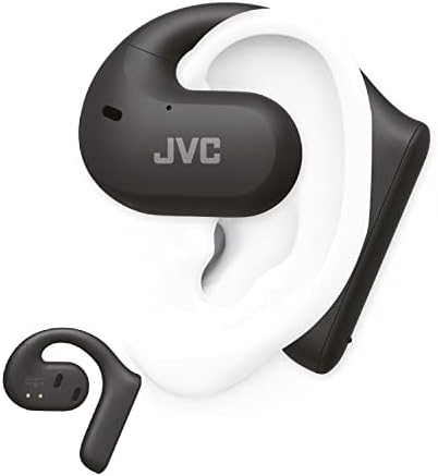 JVC Nearphones HA-NP35T-B, Căști True Wireless, Design pentru ureche deschisă, Anularea zgomotului pentru comunicare clară, Protecție împotriva apei (IPX4), Funcție de dezactivare a microfonului, Redare 17 ore, Bluetooth 5.1, (negru)