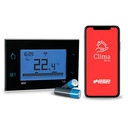 Termostat de încălzire inteligent - Termostat de încălzire WiFi, programare săptămânală, controlabil prin smartphone cu iOS și Android, compatibil cu Alexa și Google Home, negru, baterie VEMER VE788700 Tuo Wifi