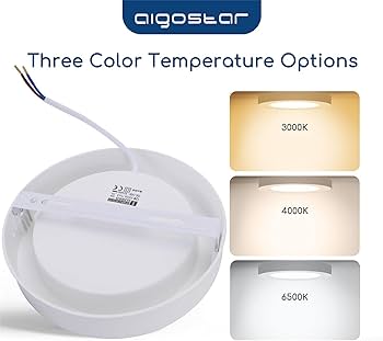 Plafoniera Aigostar LED 18W 3000K, plafoniera 1980lm ideala pentru baie, balcon, hol, bucatarie, living, lampa de baie alb cald Ø22.6cm