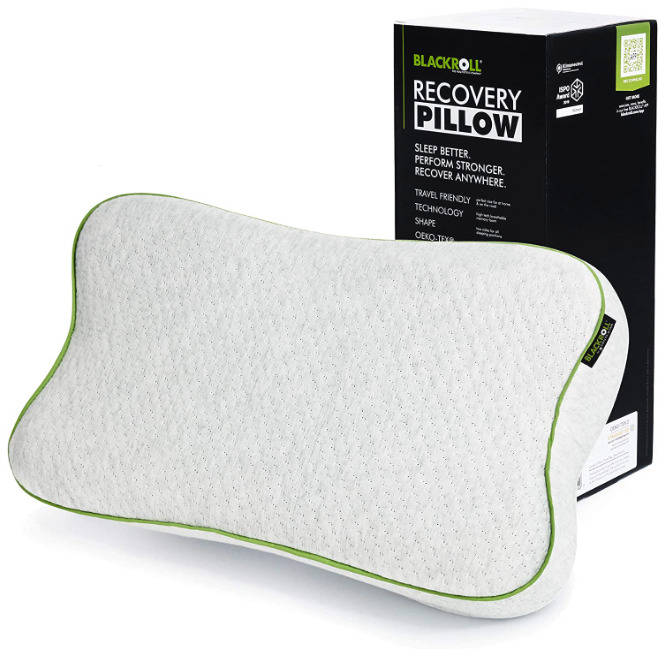 Pernă de recuperare BLACKROLL® (50 x 30 cm), pernă ortopedică pentru un somn odihnitor, pernă ergonomică cu geantă de călătorie pentru călătorie, pernă pentru gât din spumă de viscoză cu memorie, Fabricat în Germania