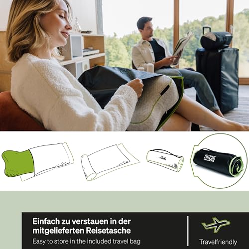 Pernă de recuperare BLACKROLL® (50 x 30 cm), pernă ortopedică pentru un somn odihnitor, pernă ergonomică cu geantă de călătorie pentru călătorie, pernă pentru gât din spumă de viscoză cu memorie, Fabricat în Germania