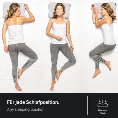 Pernă de recuperare BLACKROLL® (50 x 30 cm), pernă ortopedică pentru un somn odihnitor, pernă ergonomică cu geantă de călătorie pentru călătorie, pernă pentru gât din spumă de viscoză cu memorie, Fabricat în Germania