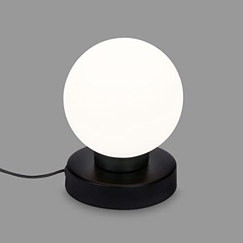 BRILONER - Lampă de noptieră cu întrerupător cu cablu, sticlă opal, dulie E14 max 25 wați, lampă de masă, lampă, lampă de birou, lampă de masă, lampă de birou, lampă de lectură pat, lampă de lectură, 12,6x15,7 cm, alb
