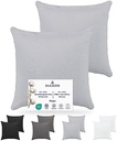 Față de pernă Barbons 80x80 Set de 2 - 165 g/m² Față de pernă certificată Oeko-TEX 100% bumbac jerseu Fete de pernă moi Față de pernă cu fermoar (80x80-antracit)