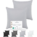 Față de pernă Barbons 80x80 Set de 2 - 165 g/m² Față de pernă certificată Oeko-TEX 100% bumbac jerseu Fete de pernă moi Față de pernă cu fermoar (80x80-antracit)