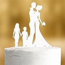 Cake topper cuplu de mireasa cu copii baieti [big boy, little boy] - decor acrilic decor negru decor tort de nunta decor tort decor de tort de nunta decor de tort de logodna