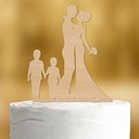 Cake topper cuplu de mireasa cu copii baieti [big boy, little boy] - decor acrilic decor negru decor tort de nunta decor tort decor de tort de nunta decor de tort de logodna