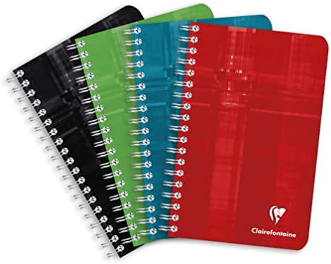 Clairefontaine 68761C - caiet spiralat 17x22 cm, 90 coli rigla frantuzeasca, 90g, culori asortate, 1 bucata