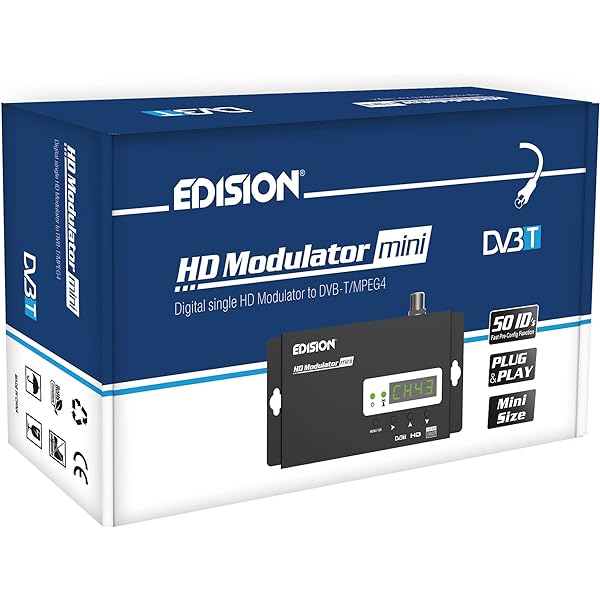 Modulator HDMI EDISION Mini, modulator unic HDMI la DVB-T MPEG4 RF, distribuție Full HD prin coaxial, Plug and Play, funcție de pre-configurare USB 50ID, configurare rapidă, dimensiune mini