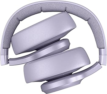 Căști supraear Bluetooth Fresh 'n Rebel Durată de redare de 35 de ore cu pernițe moi și microfon încorporat, pliabil, compatibil cu iOS și Android (Clam, Dreamy Lilac)