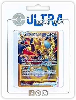 Giratina VSTAR 212/196 Shiny Gold - ULtraboost X Sword and Shield 11 Origine Perdue - Cutie cu 10 cărți Pokemon franceze