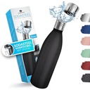 LICHTENWERK® 2X sticle de sticlă premium compatibile cu Sodastream Crystal 2.0 [33% MAI MULTĂ BULĂ] - Carafă elegantă din sticlă cu mai mult volum - Sticla de băut cu barbotare - Potrivit pentru dioxid de carbon - Se poate spăla în mașina de spălat vase