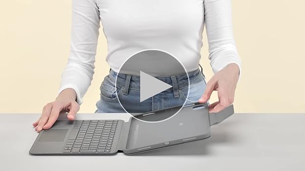 Tastatură husă Logitech Folio Touch pentru iPad, trackpad și conector inteligent pentru iPad Pro de 11 inchi (model: A1980, A2013, A1934, A1979, A2228, A2068, A2230, A2231) Aspect QWERTY italian grafit
