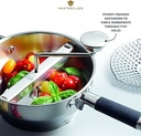 Moara MasterClass, stick puerer, moara manuala pentru alimente si legume, otel inoxidabil, 43,5 x 21 x 19,5 cm