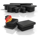 dopuri lamelare PD® 40x30 mm pentru țevi pătrate - capace dreptunghiulare din plastic PE - dopuri pentru țevi pentru acoperirea țevilor de oțel, țevilor din oțel inoxidabil, țevilor de aluminiu și profilelor de aluminiu - dopuri dreptunghiulare - 10 buc.