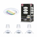 Paulmann 92466 LED încastrat Base Smart Home Zigbee set de bază rotund rotund 230V 3x4.9W 3x420lm reglabil 90mm metal alb RGBW+