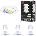 Paulmann 92466 LED încastrat Base Smart Home Zigbee set de bază rotund rotund 230V 3x4.9W 3x420lm reglabil 90mm metal alb RGBW+