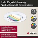 Paulmann 92466 LED încastrat Base Smart Home Zigbee set de bază rotund rotund 230V 3x4.9W 3x420lm reglabil 90mm metal alb RGBW+