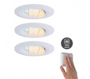 Paulmann 93074 Modul de încastrat LED Smart Home Zigbee Tunable White Coin rotund 50mm 6W 470lm 230V Tunable White Satin rotund reglabil spot plafon plastic