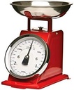 Cântar de bucătărie Premier Housewares într-un aspect retro cu bol din oțel inoxidabil, roșu