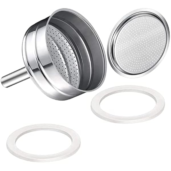 Saraoriginalshop Set de 2 Guranizioni 1 filtru 1 piesă de schimb universală pentru moka, compatibil cu Bialetti, compatibil cu Pedrini și altele, disponibil în 5 dimensiuni (9 cești)