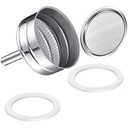 Saraoriginalshop Set de 2 Guranizioni 1 filtru 1 piesă de schimb universală pentru moka, compatibil cu Bialetti, compatibil cu Pedrini și altele, disponibil în 5 dimensiuni (9 cești)