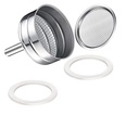 Saraoriginalshop Set de 2 Guranizioni 1 filtru 1 piesă de schimb universală pentru moka, compatibil cu Bialetti, compatibil cu Pedrini și altele, disponibil în 5 dimensiuni (9 cești)