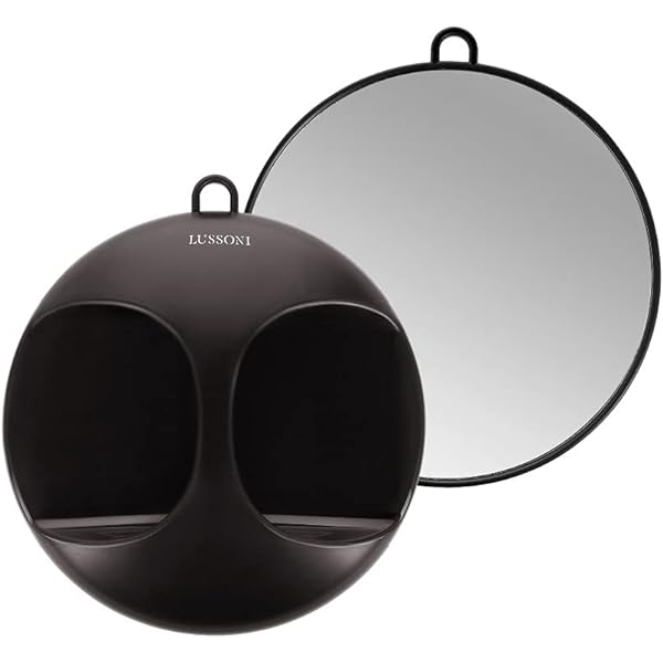 TB TOOLS FOR BEAUTY T4B LUSSONI Oglinda de mana pentru coafura neagra lata, practica si profesionala 28 cm pentru saloane, coafor, cosmeticiene, femei si barbati