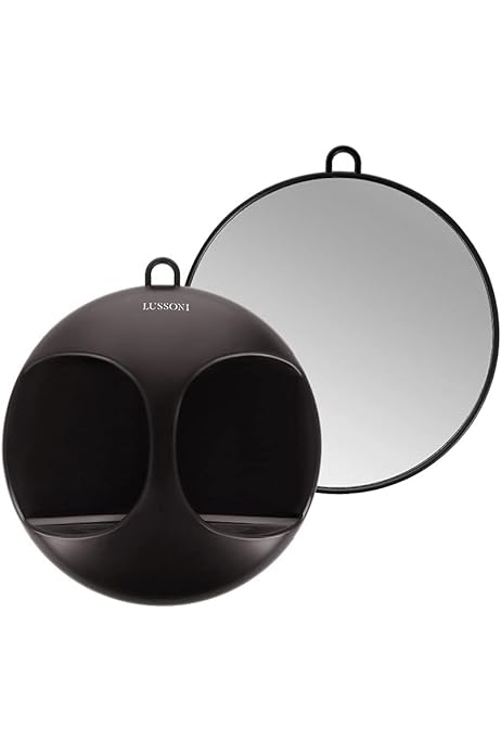 TB TOOLS FOR BEAUTY T4B LUSSONI Oglinda de mana pentru coafura neagra lata, practica si profesionala 28 cm pentru saloane, coafor, cosmeticiene, femei si barbati