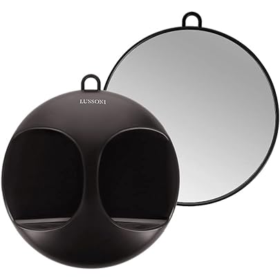 TB TOOLS FOR BEAUTY T4B LUSSONI Oglinda de mana pentru coafura neagra lata, practica si profesionala 28 cm pentru saloane, coafor, cosmeticiene, femei si barbati