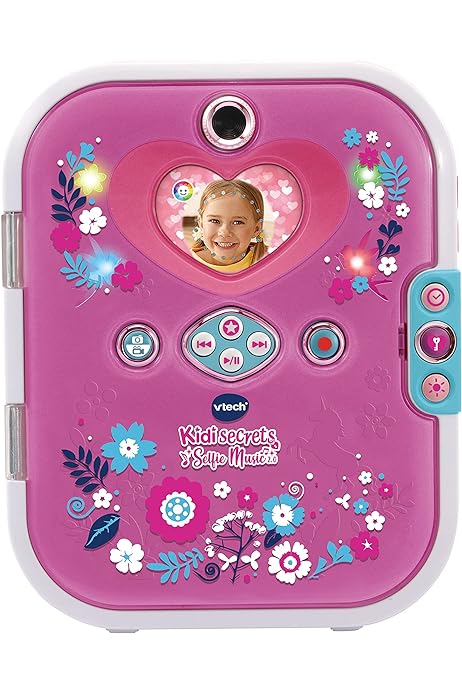 VTech Kidisecrets Selfie Music 2.0 - jurnal pentru copii cu 2 camere, MP3 player, recunoaștere facială, efecte de iluminare și multe altele - pentru copii cu vârsta între 6-12 ani