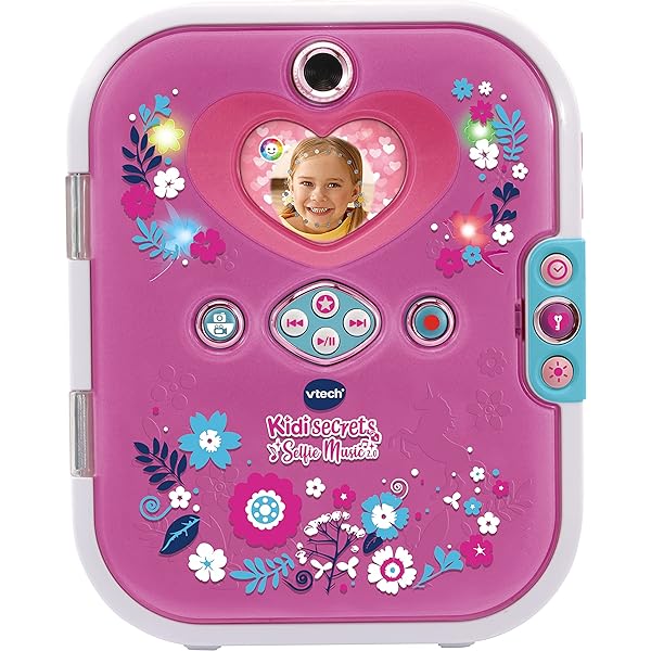 VTech Kidisecrets Selfie Music 2.0 - jurnal pentru copii cu 2 camere, MP3 player, recunoaștere facială, efecte de iluminare și multe altele - pentru copii cu vârsta între 6-12 ani