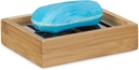 Dozator de sapun WENKO Padova, dozator cu pompa reincarcabila din bambus, dozator de sapun de calitate superioara pentru bucatarie si baie, accesoriu de baie cu capacitate de pana la 210 ml sapun, 8 x 18 x 7 cm, natural/negru