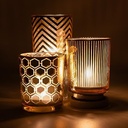 suport de lumanare draadwerk® | Set 4 felinare decor de masa | Pahare tealight | Metal acoperit cu pulbere și sticlă întunecată | Pentru apartament si balcon | Ambianță atmosferică | Negru Negru)