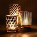 suport de lumanare draadwerk® | Set 4 felinare decor de masa | Pahare tealight | Metal acoperit cu pulbere și sticlă întunecată | Pentru apartament si balcon | Ambianță atmosferică | Negru Negru)