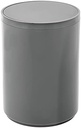 Coș de gunoi mDesign cu capac rabatabil pentru baie sau bucătărie - coș rotund pentru cosmetice din plastic - coș de gunoi compact într-un design simplu și frumos - gri deschis