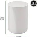 Coș de gunoi mDesign cu capac rabatabil pentru baie sau bucătărie - coș rotund pentru cosmetice din plastic - coș de gunoi compact într-un design simplu și frumos - gri deschis