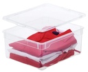 Set de 2 Rotho Clear Box Pulover Capac de 18 L Cod QR AppMyBox-2 x 18 L. volum (LxlxH) 40x33,5x17 cm cutie de depozitare transparentă stivuită din plastic/plastic (PP), mare, 2