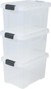 Set de 2 Rotho Clear Box Pulover Capac de 18 L Cod QR AppMyBox-2 x 18 L. volum (LxlxH) 40x33,5x17 cm cutie de depozitare transparentă stivuită din plastic/plastic (PP), mare, 2